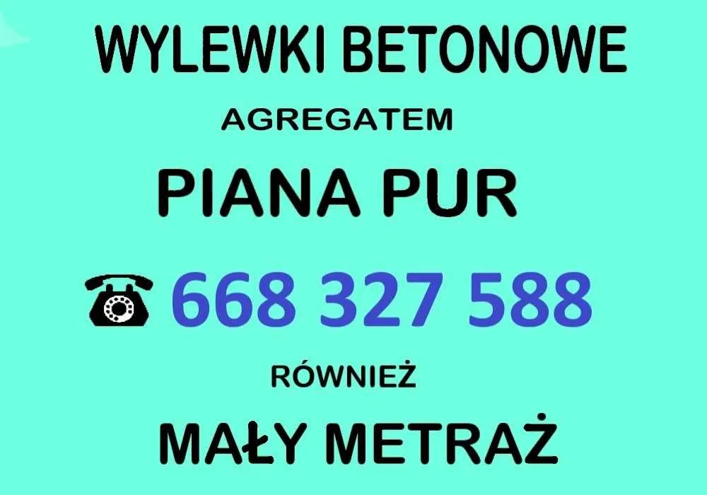 Wylewki maszynowe PIANA PUR agregatem mixokret betonowe Radom