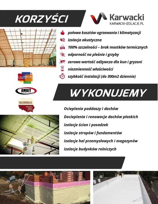 Ocieplanie pianą Amerykańskie izolacje natryskowe pianka pur Nowa Sól