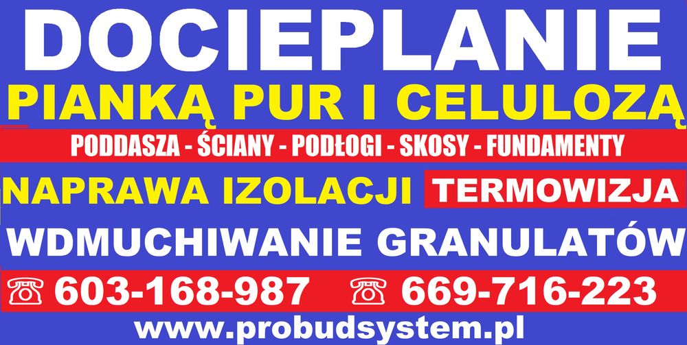 Naprawa Izolacji dachu Docieplenie celuloza wełna piana pur ocieplanie