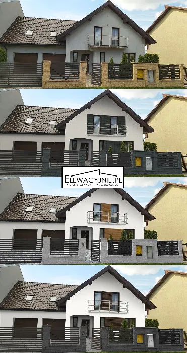 Projekt elewacji / Wizualizacje elewacji na zdjęciach/Elewacje domu 3D