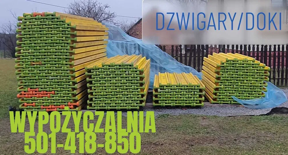 Pełny system szalunkowy stropu – stemple, doki, płyta – Wypożyczalnia