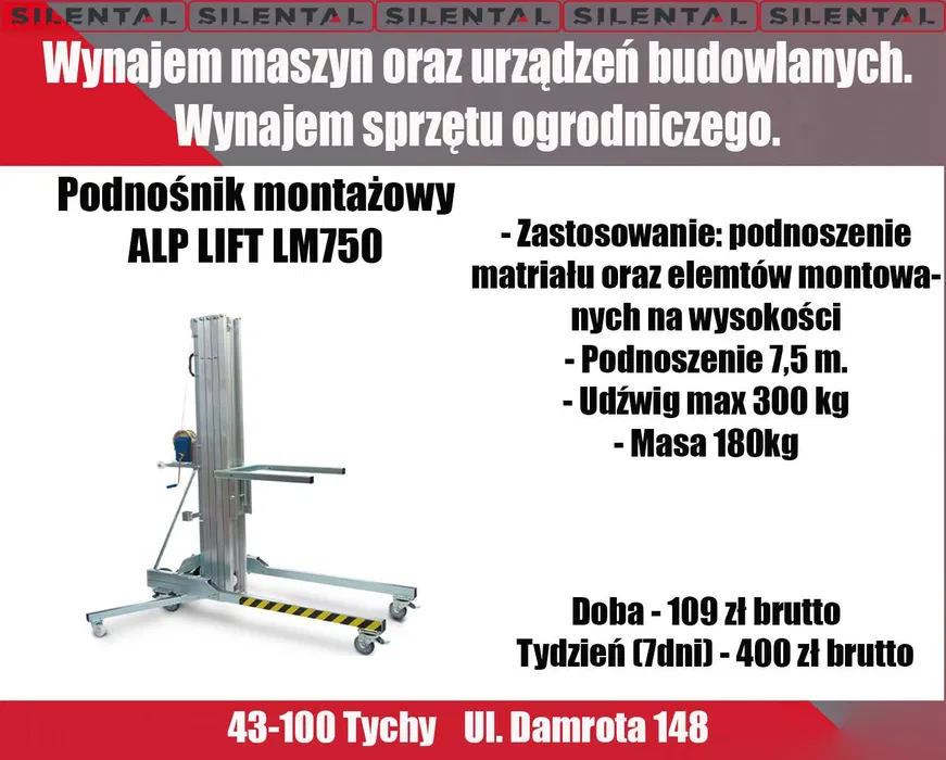 Rusztowanie aluminiowe przejezdne podnośnik montażowy podest roboczy