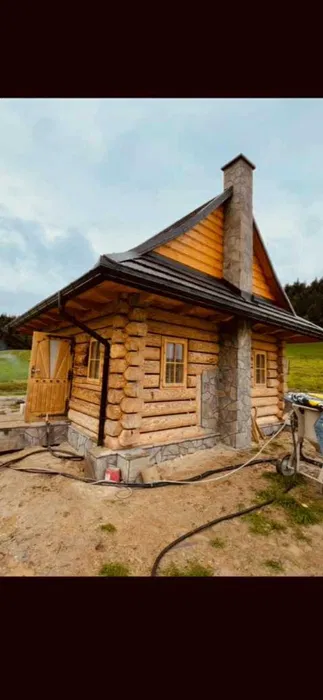 Piaskowanie,sodowanie domów z bali