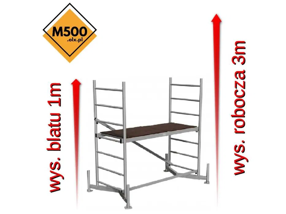 Wypożyczę RUSZTOWANIE uniwersalne 3m aluminiowe lekkie mobilne