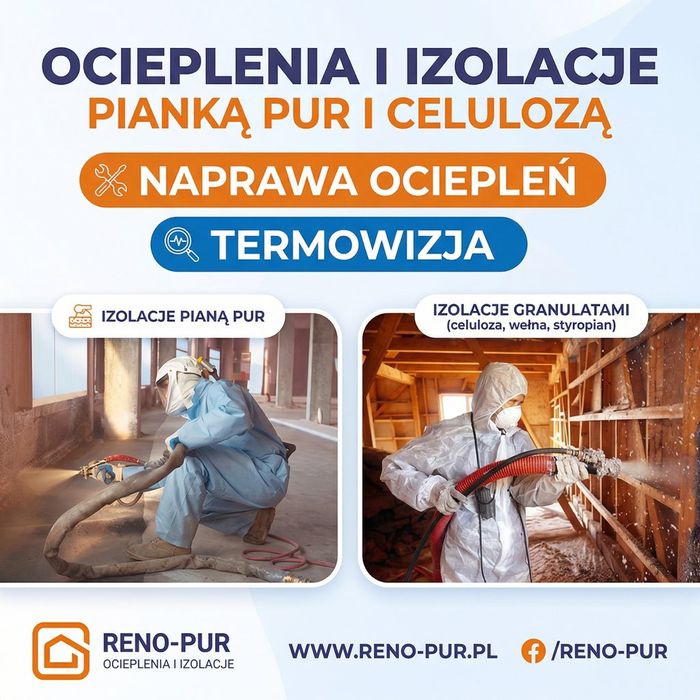 Ocieplenia i Izolacje Piana PUR Ocieplanie Celuloza Wełna Pianka PUR