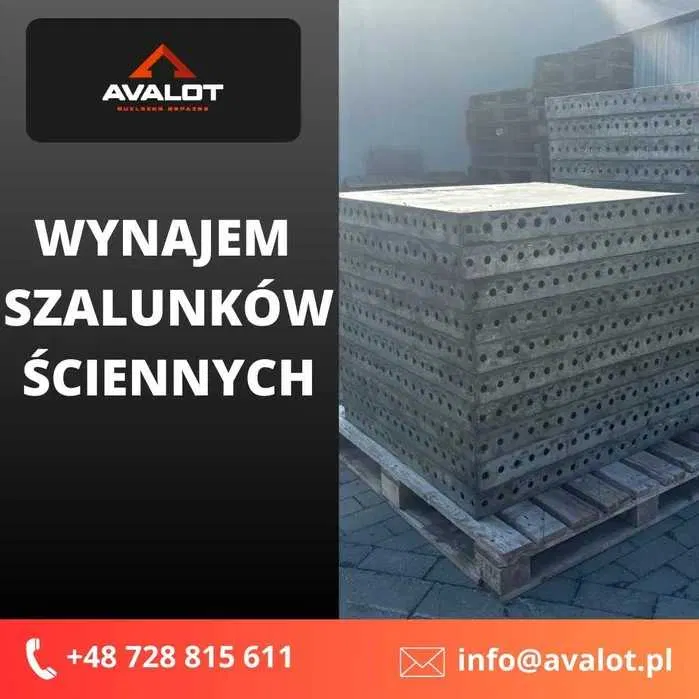 Wynajem szalunków ściennych z pełnym osprzętem