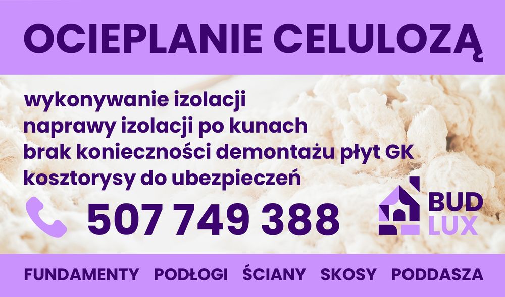 Ocieplanie celulozą poddasza