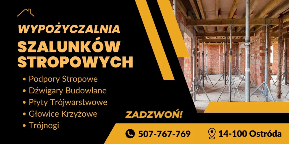 Wypożyczalnia Szalunki stropowe podpory stemple budowlane dźwigary