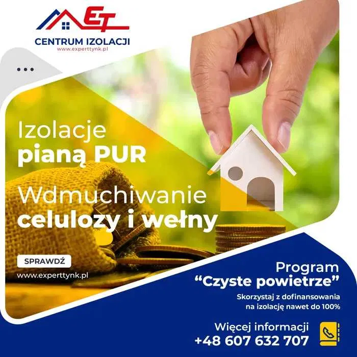 Wdmuchiwanie Celuloza Naprawy Ocieplenia Termomodernizację Dachu PUR