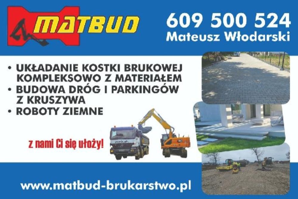 Układanie kostki brukowej powierzchnie przemysłowe place drogi chodnik