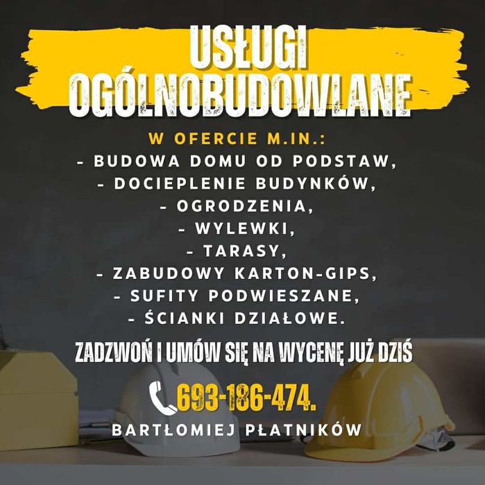 Firma ogólnobudowlana przyjmie zlecenia
