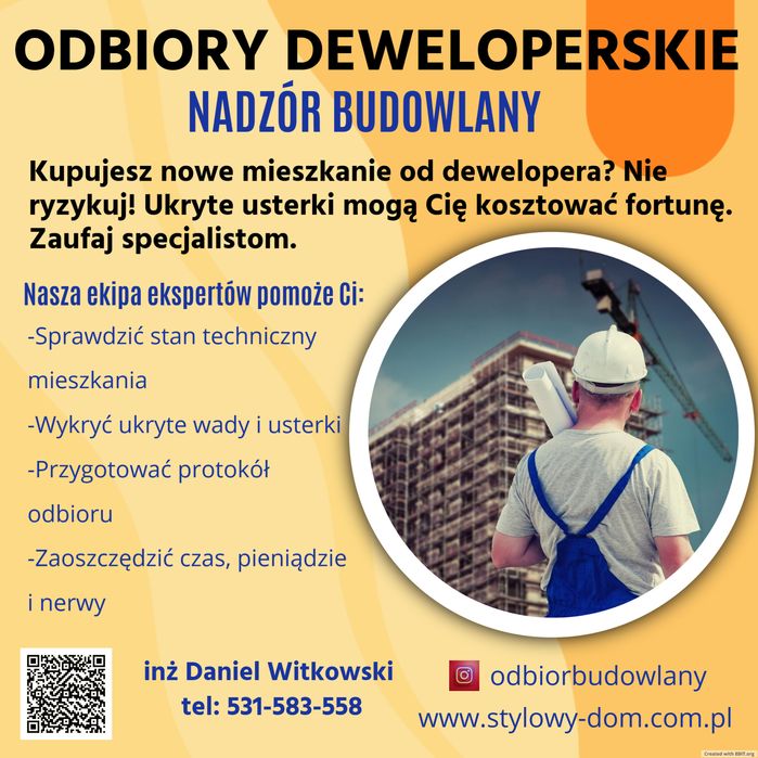Odbiory deweloperskie mieszkań, domów i lokali usługowych.