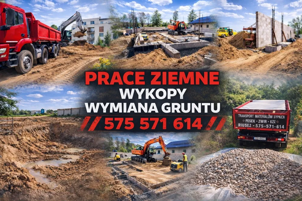 Budowa domu fundamenty płyta fundamentowa murowanie wymiana gruntu