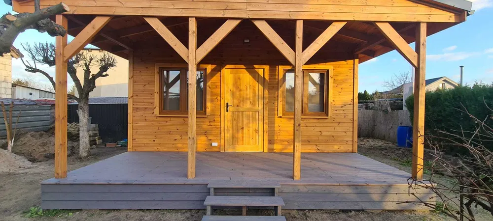 Dom szkieletowy prefabrykowany usł. stolarskie CNC place zabaw altany