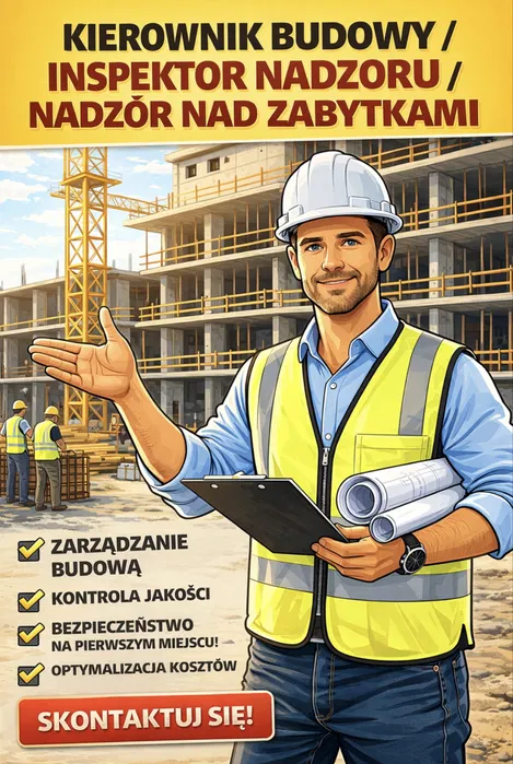 Kierownik budowy, inspektor nadzoru, konstruktor, geotechnik, zabytki