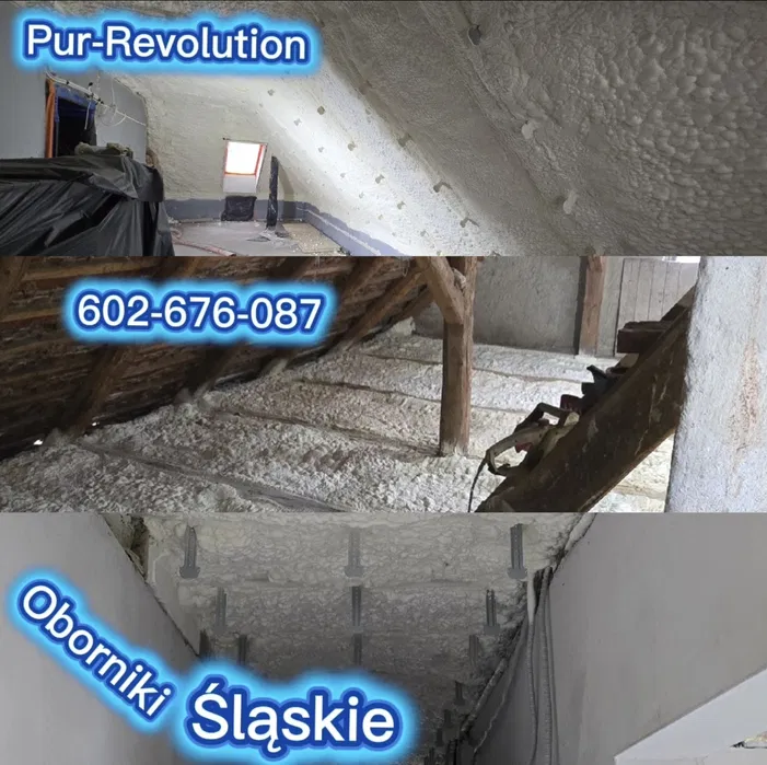 Ocieplenie dachu poddasza pianą Izolacje Natryskowa pianą pur