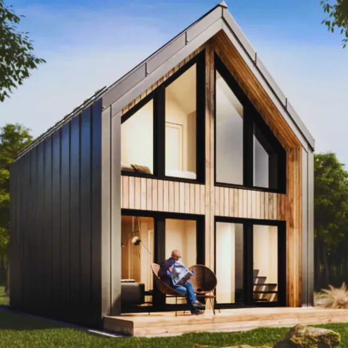 Dom drewniany, szkieletowy, całoroczny,domek letniskowy L302 PLUS 40m2
