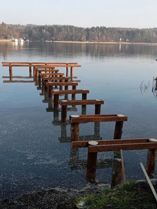 Budowa pomostów drewnianych jeziora stawy - drewno C24
