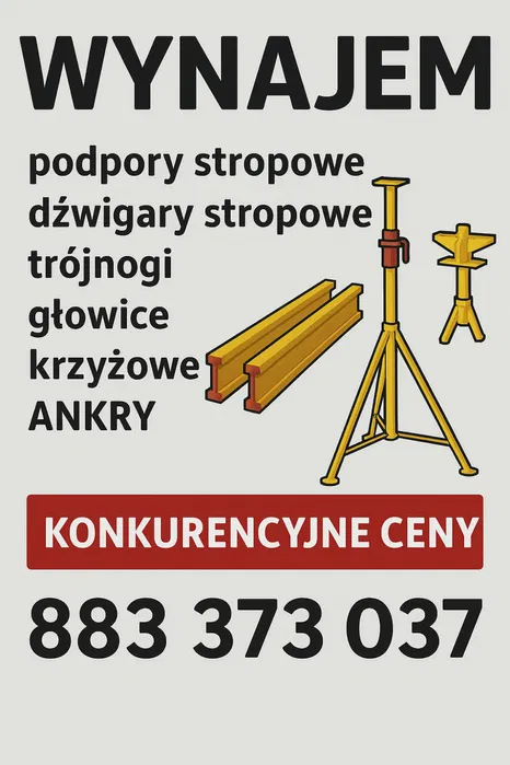 Wynajem sztyc , doki ,korony , ankry