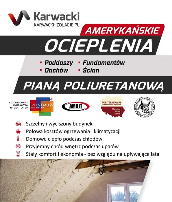 Ocieplanie pianą Amerykańskie izolacje natryskowe pianka Bolesławiec