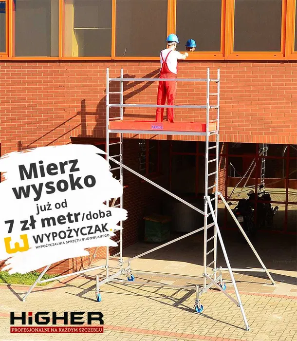 Rusztowanie aluminiowe jezdne przejezdne do 13,3m Krause - WYNAJEM