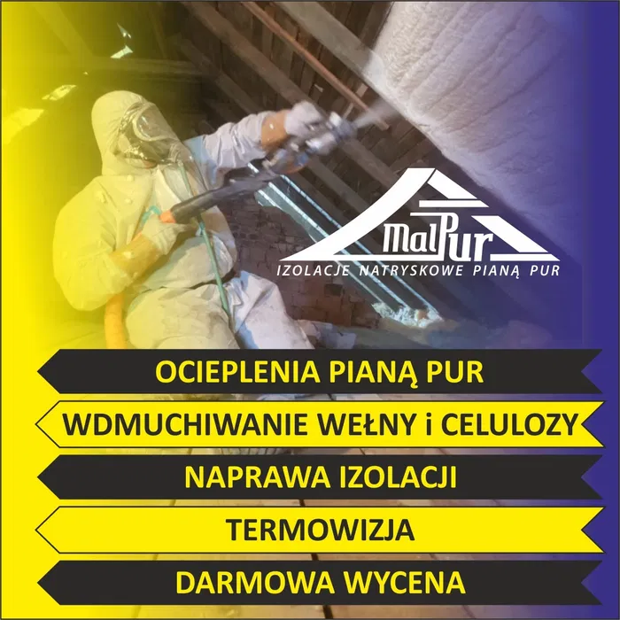Ocieplania piana PUR celuloza ocieplanie poddaszy izolacja domu stropu