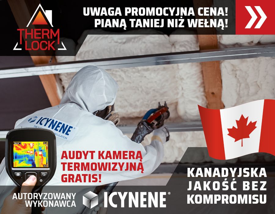 Ocieplanie Pianą PUR Ocieplenie Poddasza DACHU Pianą Piana PUR ICYNENE
