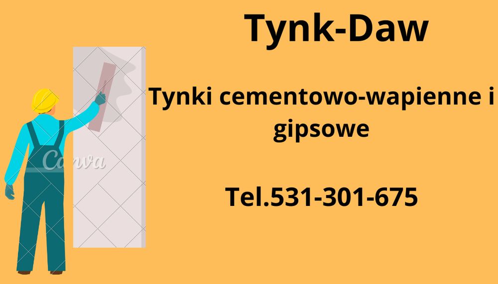 Tynki maszynowe cementowo-wapienne,gipsowe.KRAKÓW I OKOLICE!!