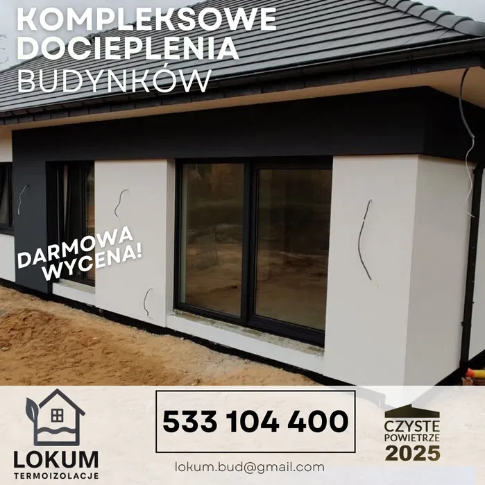 Docieplenia budynków, elewacje, audyt, ocieplenia, tynki wolne terminy