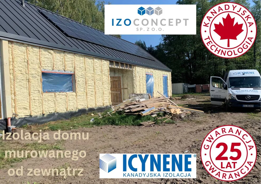 Ocieplanie, izolacje kanadyjską pianą PUR icynene. wdmuchiwanie wełny