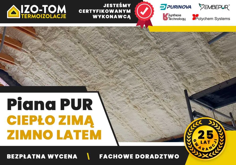 Ocieplenie Pianą PUR Ocieplanie pianką Izolacja Poddasza Dachu Ruda Śl
