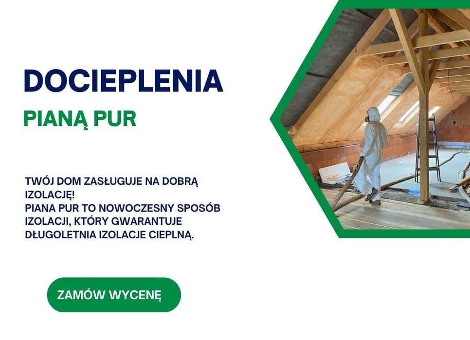 Ocieplenie ocieplanie izolacja pianą amerykańską pianka PUR poddasza