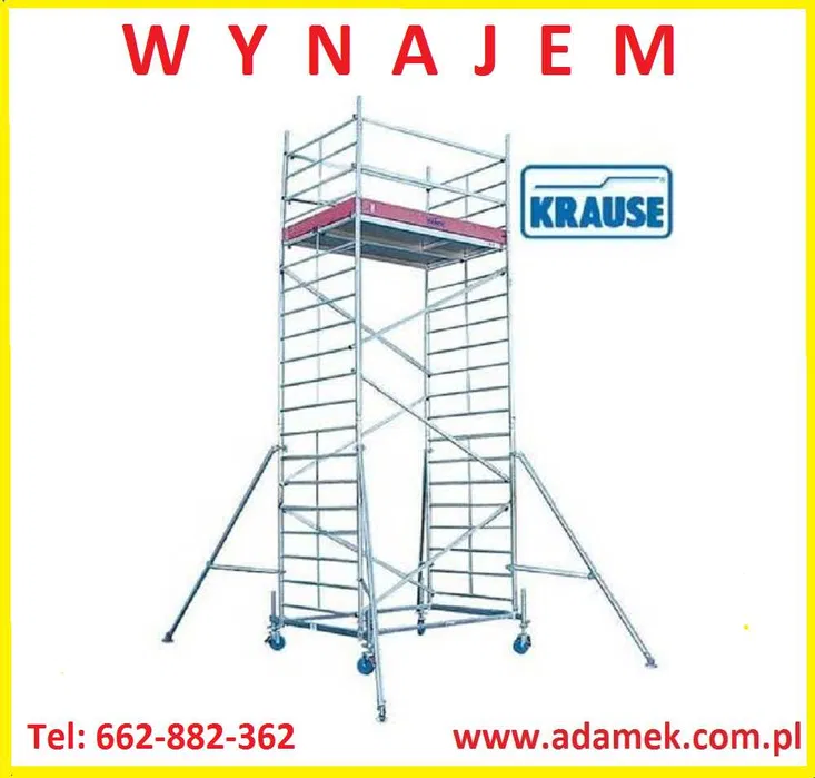ADAMEK. Rusztowanie aluminiowe jezdne, przejezdne. WYNAJEM