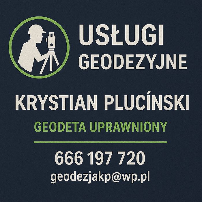 Usługi geodezyjne, geodeta, świadectwo charakterystyki energetycznej