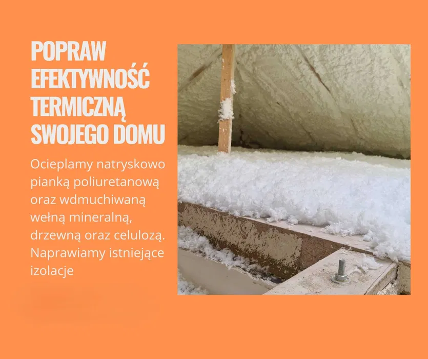 Ocieplenia wełną, celulozą, naprawa izolacji poddasza