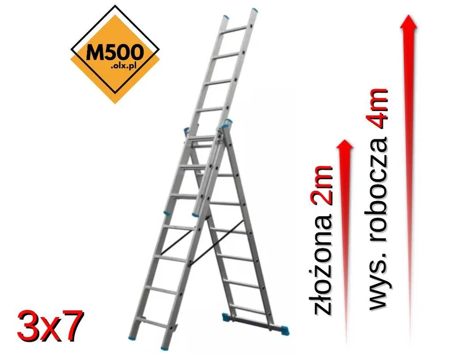 Wypożyczę DRABINĘ 3x7 uniwersalna lekka praktyczna na schody